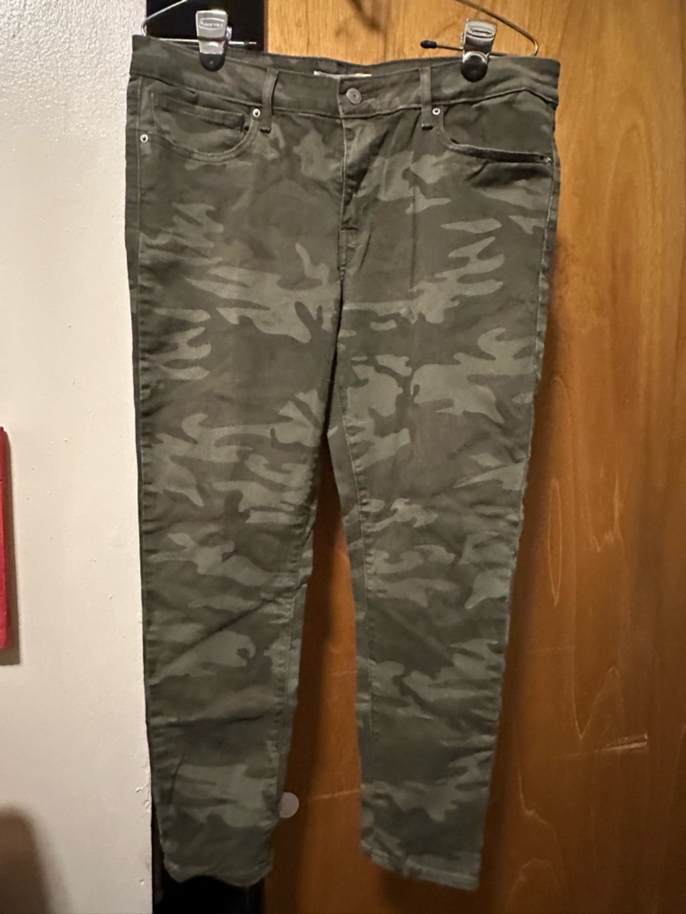 Levi's Women's Straight Leg Camo Pants - Olive Green